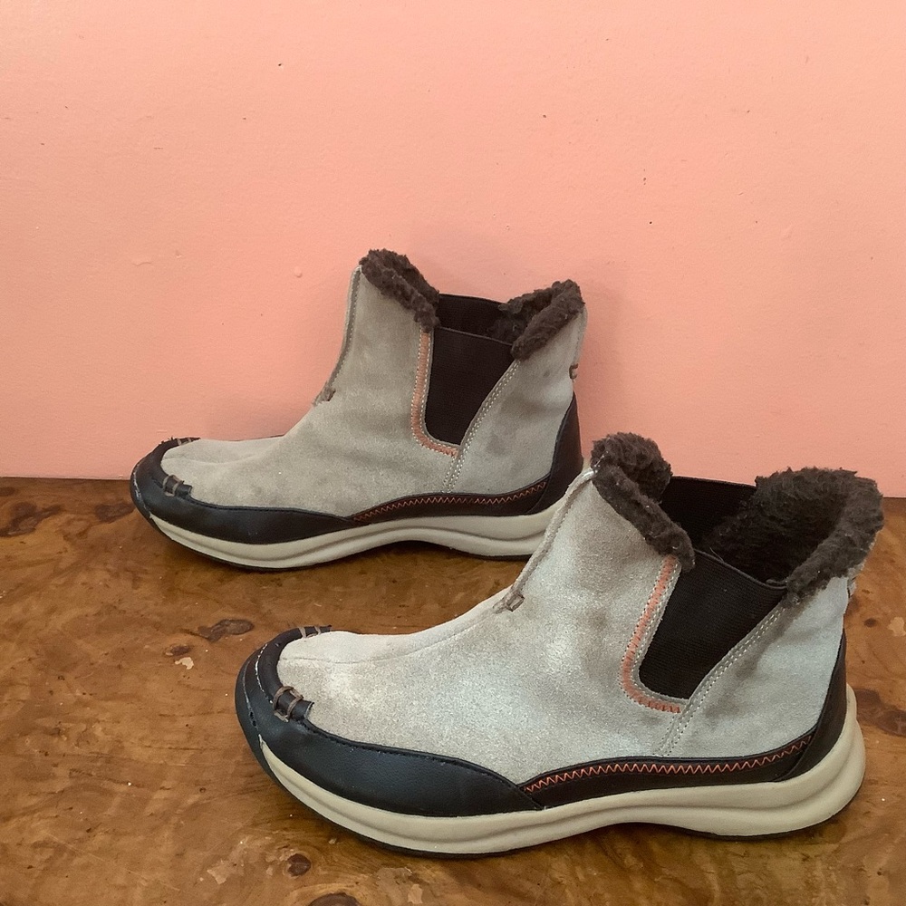 Lands' End 406535 Brown Boot Ankle Bootie Sherpa Lined Women's Size 7B - Picture 3 of 13